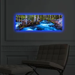 Wallity Slika na platnu sa LED osvetljenjem 30x90cm