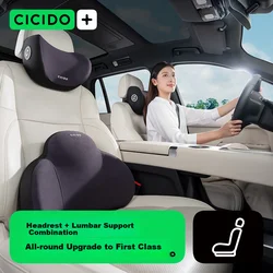 Cicido Set jastuka za vrat i leđa za auto sedište, Crni