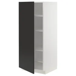 METOD Visoki element s policama, bela/Nickebo boja antracita, mat, 60x60x140 cm
