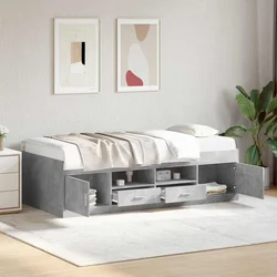 Okvir kreveta s pohranom s ladicama Betonska siva 80 x 200 cm