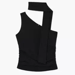 Cropp - Top na jedno rame - CRNO