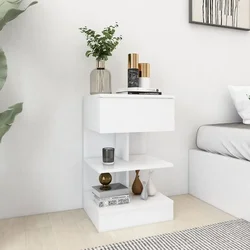 Noćni ormarići 2 kom bijeli 40 x 35 x 65 cm konstruirano drvo