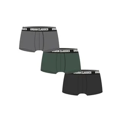 Boxer Shorts 3-Pack Grey+Dark Green+Black