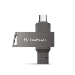 USB ključek Techsuit THSM20064 USB-A in USB-C 3.0 64GB - siv