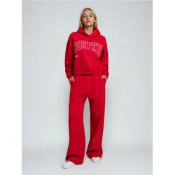 Sinsay - Materijalne pantalone sa širokim nogavicama - crvena