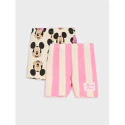 Sinsay - Pamučne biciklističke šorceve sa štampom 2 pack Minnie Mouse - krem