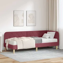 Kutni okvir kreveta Vinska crvena 80 x 200 cm tkanina