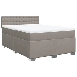 Vidaxl Box spring postelja z vzmetnico taupe 160x200 cm blago