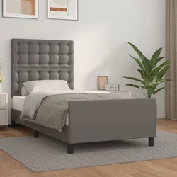 Okvir za krevet s uzglavljem sivi 90x190 cm od umjetne kože