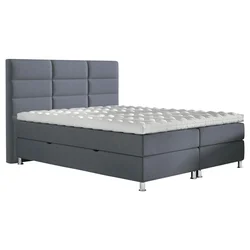 Carryhome POSTELJA Z VZMETNICO 140 cm x 200 cm , tekstil modra, siva