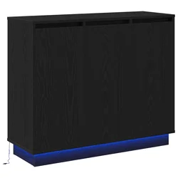 LED komoda Crni hrast 90 x 32 x 75 cm Konstruirano drvo