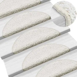 Prostirke za stepenice 15 kom 56x17x3 cm bijele poluokrugle