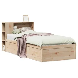 Vidaxl Posteljni okvir brez vzmetnice 75x190 cm trdna borovina