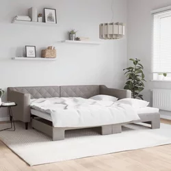 shumee Izvlečna dnevna postelja taupe 100x200 cm blago