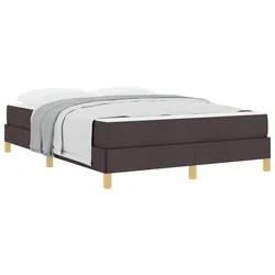 Vidaxl Postelja z vzmetnico z vzmetnico Temno rjava 140 x 190 cm blago