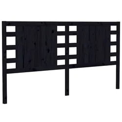 Vidaxl Posteljno vzglavje črno 166x4x100 cm trdna borovina
