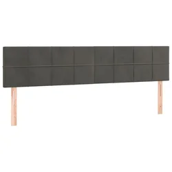 Vidaxl Posteljno vzglavje temno siva 200x5x78/88 cm žamet