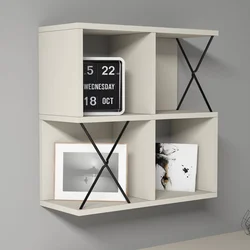 Hanah Home Zidna polica Extra, 60x60x24 cm, Krem