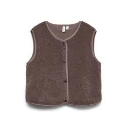 VERO MODA Pleten brezrokavnik VMGILLY rjava