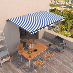 Tenda na automatsko uvlačenje 500 x 350 cm plavo-bijela