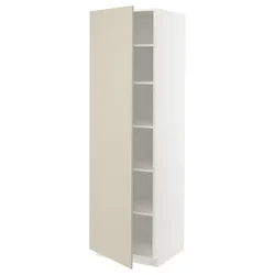 METOD Visoki element s policama, bela/Havstorp bež, 60x60x200 cm