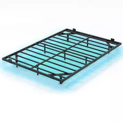 Northix Kovinski lebdeči posteljni okvir LED 140x200 cm 400kg črn