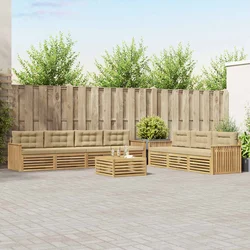 Set vanjskih sofa 8 kom. Bijela i bež