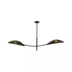 Luster na štangi LOTUS 2xE14/10W/230V crna/zlatna
