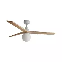 FARO 34280WT-11L - Plafonski ventilator KLIM M, 1xE27/15W/230V, borovina/bela, prečnik 125 cm, WT + daljinski upravljač