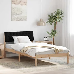 vidaXL Kovinska posteljna konstrukcija Rjava in črna 100 x 200 cm
