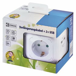 Razdelilec kocka 4x šuko, 2x USB