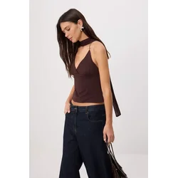TRENDYOLMILLA Ženska bluza Twoss26Bz00488, Braon