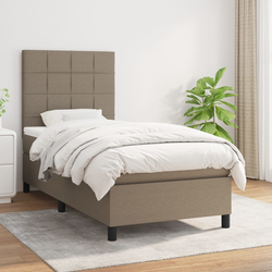 shumee Box spring postelja z vzmetnico taupe 100x200 cm blago