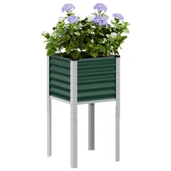 Vrtna žardinjera Zelena 45x45x88 cm Čelik