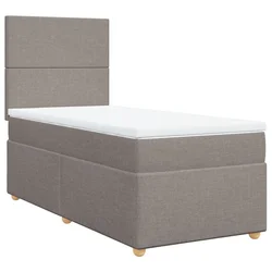 Vidaxl Box spring postelja z vzmetnico taupe 90x200 cm blago