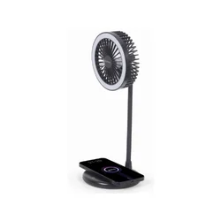 GEMBIRD TA-WPC10-LEDFAN-01 Bežični punjač, Ventilator, Sa lampom, Crni