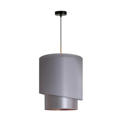 Duolla - Luster na sajli PARIS 1x E27/15W/230V, prečnik 40 cm, srebrna/zlatna