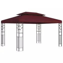 vidaXL Paviljon 3,97 x 2,96 x 2,68 m Vinorodna rdeča