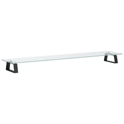Stalak za monitor crni 100x20x8 cm kaljeno staklo i metal