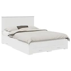 Vidaxl Konstrukcija postelje Bela 140 x 190 cm Konstruiran les