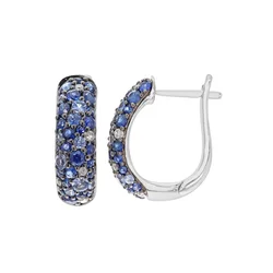 DIAMANT LETERNEL Uhani Ohrringe aus 375 Weißgold mit Diamant mit Saphir srebrna
