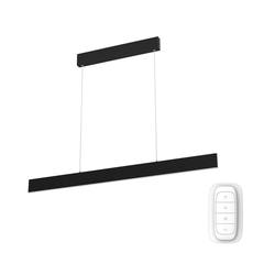 Immax NEO 07076L - LED prigušiva luster na sajli, crne boje, LISTON LED/18W/230V + daljinski upravljač