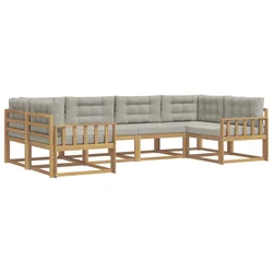 Set vanjskih sofa s jastukom 6 pcs Bijela i svjetlosiva