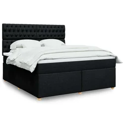 vidaXL vidaXL Box spring postelja z vzmetnico črna 180x200 cm blago, (21307460)