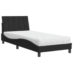 Krevet s madracem Hanko crni 80 x 200 cm baršunasti
