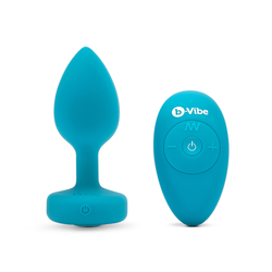 b-Vibe Vibrating Jewel Plug S/M Aquamarine