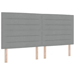 Vidaxl LED Box Spring Postelja Svetlo siva 200 x 200 cm blago