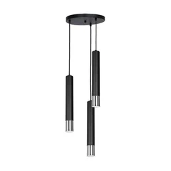 Luster na sajli NEST 3xGU10/8W/230V crna/sjajni hrom