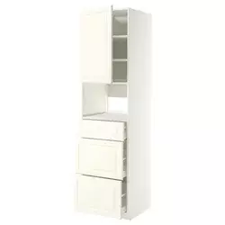 METOD / MAXIMERA Visoki element za ugradne uređaje, bela/Bodbyn prljavobela, 60x60x220 cm