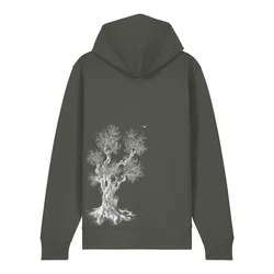 Life-Tree Pulover Zipper Organic Olive Tree kaki